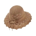 thumbnail image 2 of Sombrero para el sol, transpirable, tejido, protección solar, ligero, tejido a ganchillo, de moda, para playa. Caqui, 2 of 9