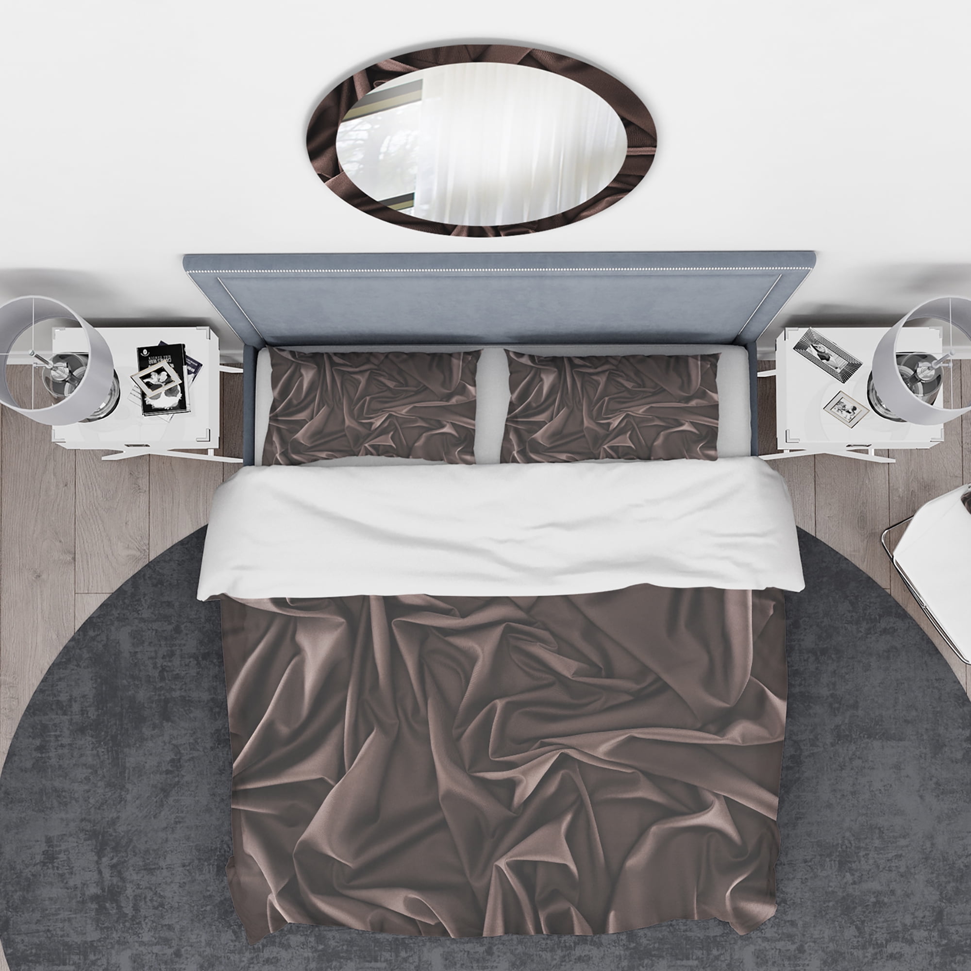 Designart 'Folded Dark Silk Waves' Modern & Contemporary Duvet Cover Set