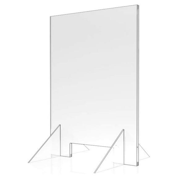 Sneeze Guard 24" W x 30" T Acrylic Divider - Protection Barrier for Checkout Counters, Desks, Offices, Schools & Businesses