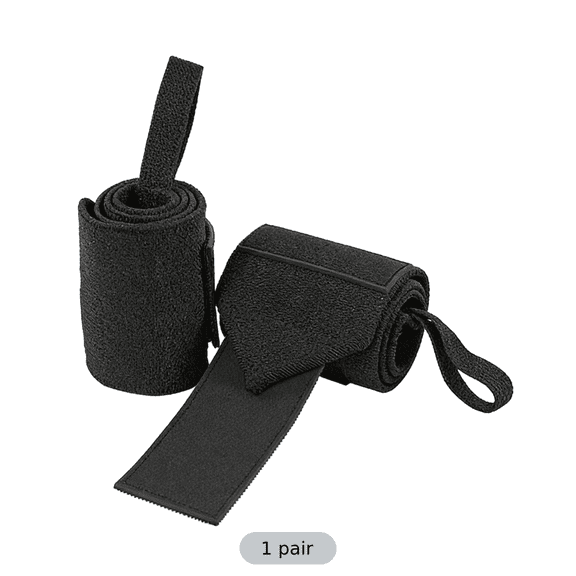 Wrist Wraps for Weightlifting, Gym, Powerlifting - Black Wrist Wraps with Adjustable Support, Long-lasting Cotton Blend - 21.9 x 2 in / 55.5 x 5 cm
