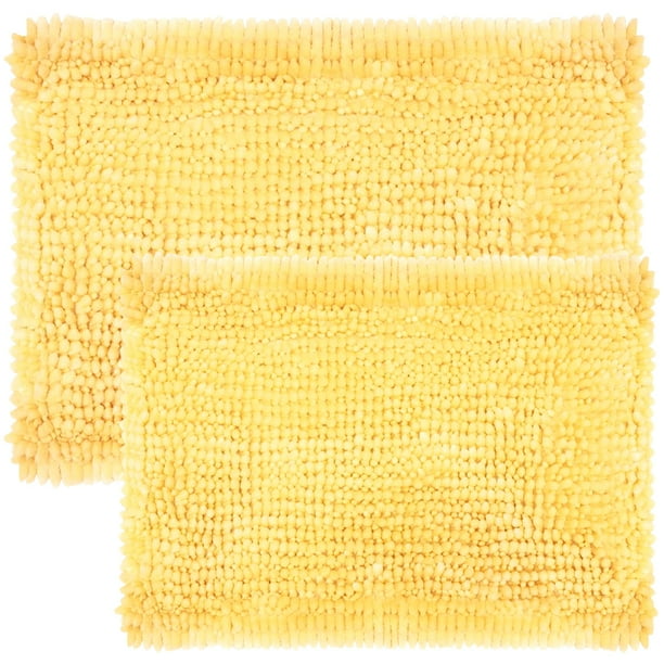 2 Piece Butter Chenille Bathroom Rug Set