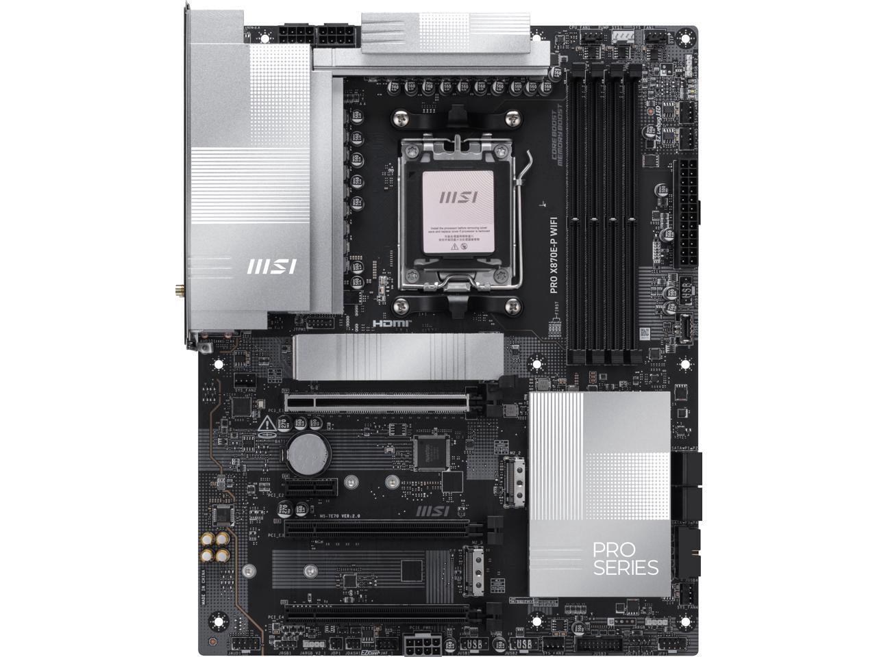 MSI PRO X870E-P WIFI AM5 ATX AMD Motherboards, USB 4.0 (40G),4x SATA 6Gb/s,Wi-Fi 7, Triple M.2 Connectors,