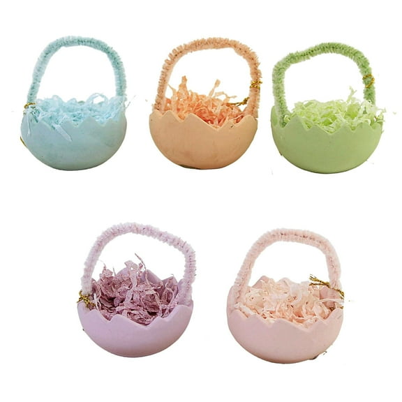 Holiday Ornament Cracked Egg Ornament Set/5 Polyresin Nested Grass Tl1339/5