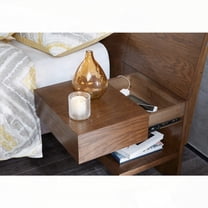 Bed with 2 Attached Nightstands in Queen Size - Solid Wood Design