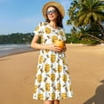 thumbnail image 5 of Spring Summer Dresses for Women 2025 - Beehives Honey Bees Cute Wedding Guest Dresses, Beach Vacation Clothes, Hawaiian Sundresses Casual Short Sleeve Dress for Women with Pockets, 5 of 7