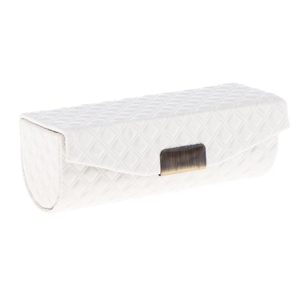 Monstrate Caja de almacenamiento con soporte para estuche de lápiz labial individual de cuero PU con espejo para monedero rojo Almacenamiento y organización del hogar Blanco