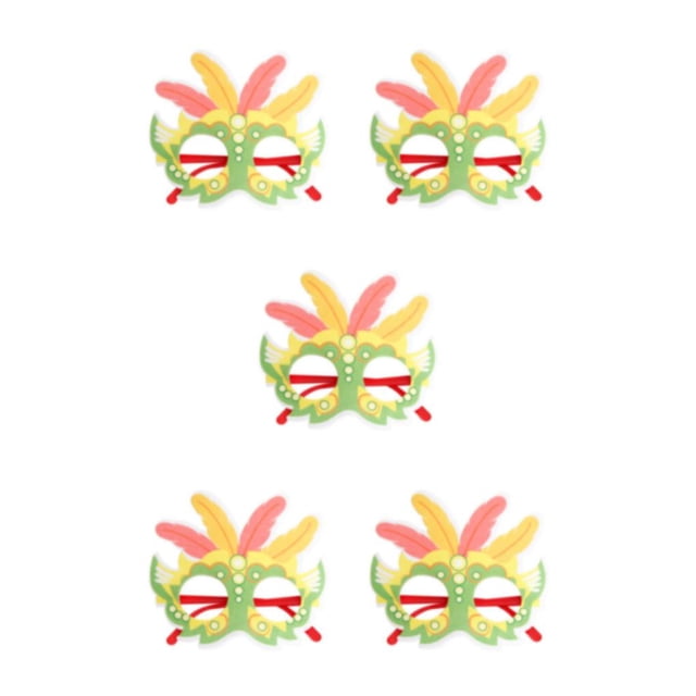 Monstrate DIY Plume anteojos marco carnaval gafas rendimiento decoración fiesta favores gafas foto Prop rosa amarillo Type2 NO2