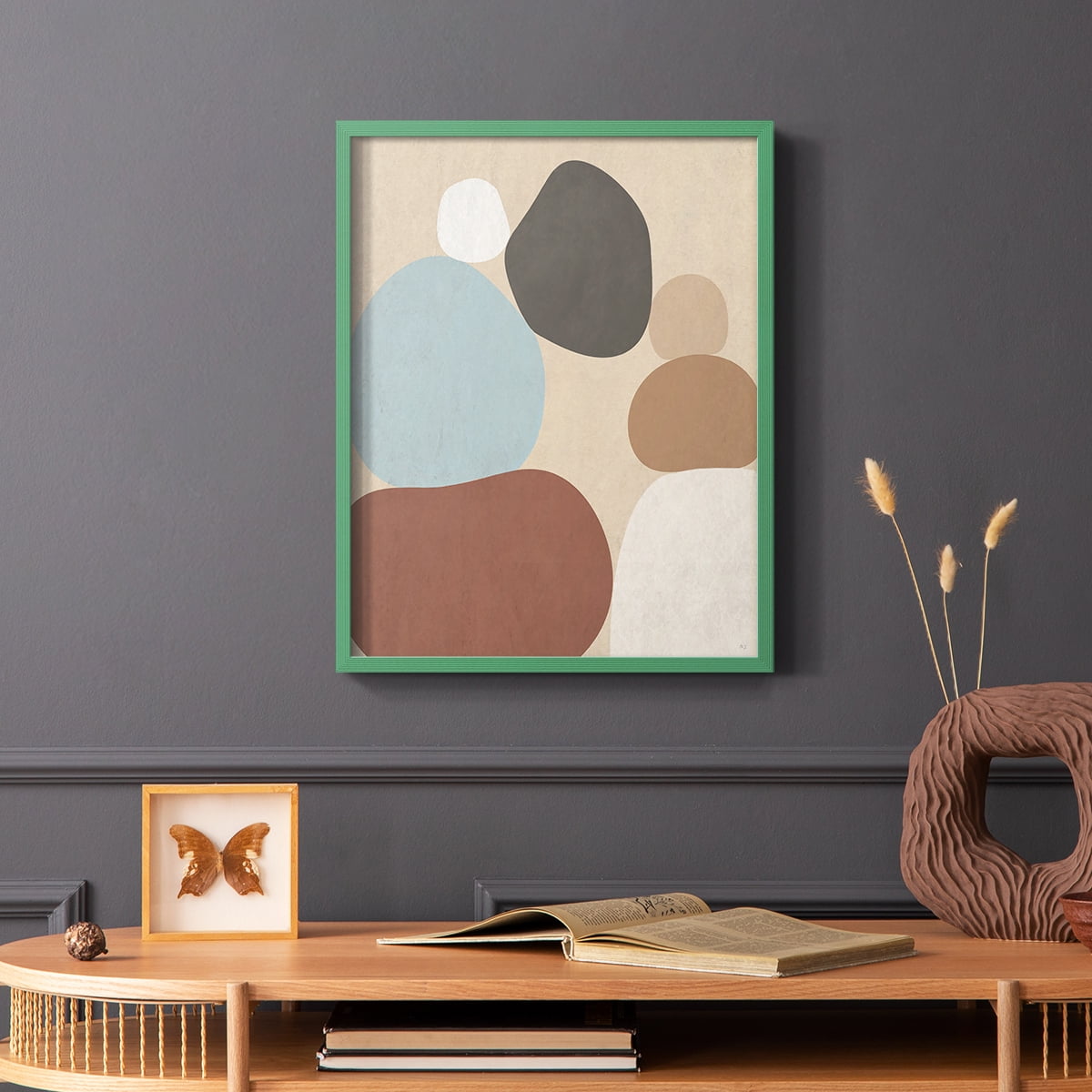 Stone Stacking in Paper Solid Wood 8 x 10 Framed Print