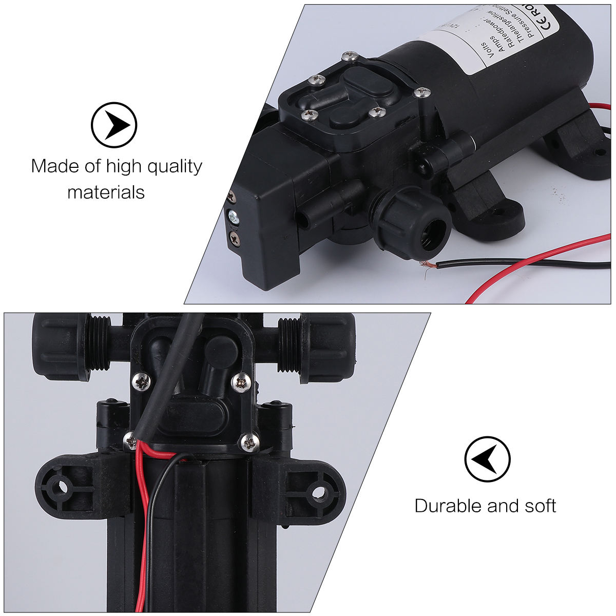 Tineasur 12V Compact Diaphragm Pump Black Sprayer Pump for Aquarium Water Change and Testing