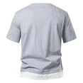 thumbnail image 4 of Gray Man Lounge Tops Short Sleeve Blouses for Man Crewneck Loose Fit Plain Fall Summer Shirts 2025 Soft Comfy Clothes Fashion Country Concert Y2K XXL, 4 of 4