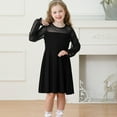 thumbnail image 4 of MEZZALL Girls Lace Long Sleeve Solid Color Cute Dress For Ages 6 15 8-9 Relaxed Fit Baby Wear, 4 of 9