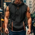 thumbnail image 2 of Yiaimeir Men's Sleeveless Hoodie With Zipper Pockets Athletic Gym Workout Pullover Lightweight Muscle Fit Vest Burgundy,Size S-3XL, 2 of 5