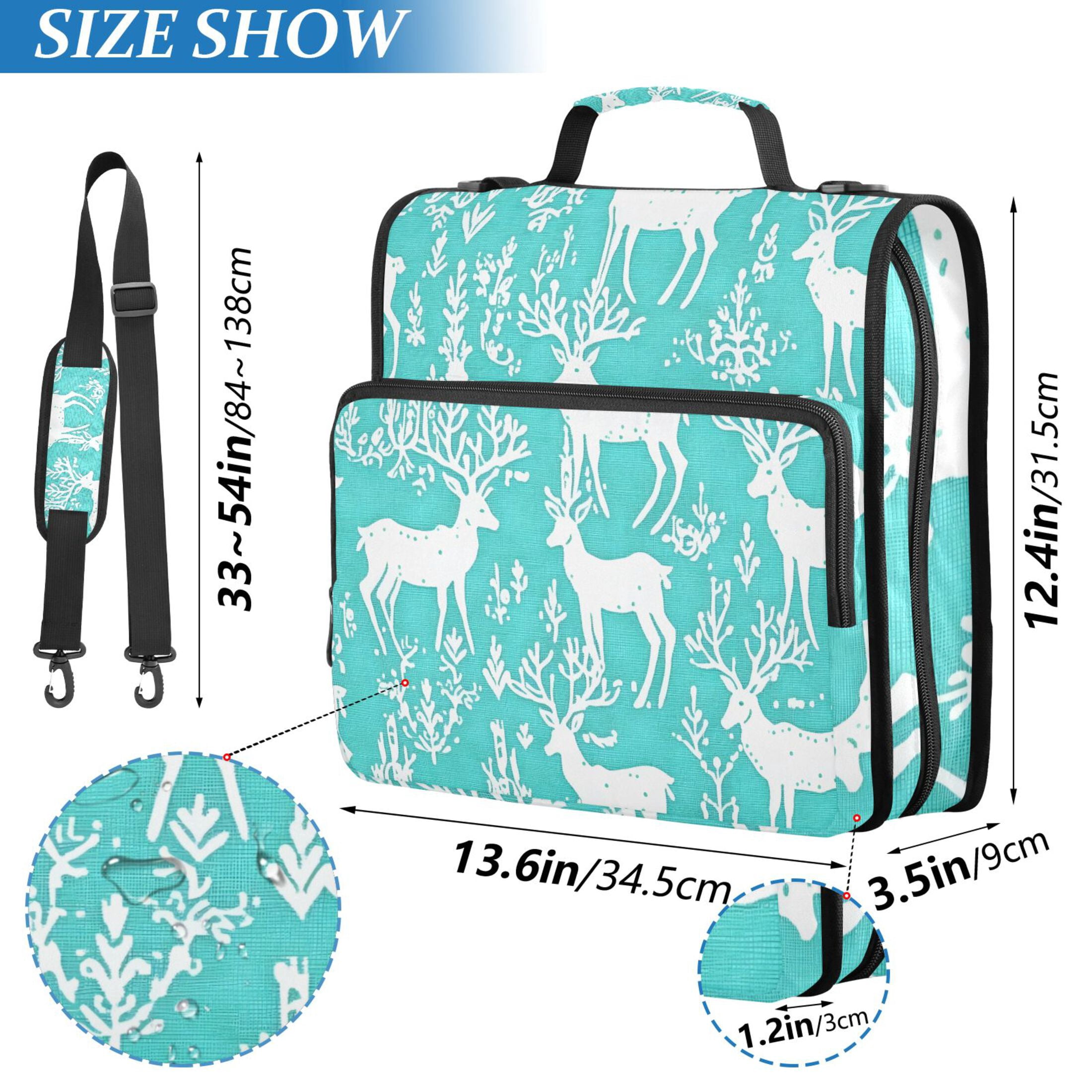 ALAZA Zipper Binder Deers on Blue 3 Ring Trapper Keeper File Folder Organizer Bag