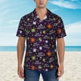 thumbnail image 4 of Daiia Halloween Hawaiian Shirt for Men Gentle Cotton Regular Short Sleeve Casual-Large, 4 of 9