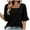 Black, variant on Atogsazn Womens 3/4 Sleeve Shirts Summer Square Neck Bell Sleeve Tops Business Casual Loose Tunic Work Dressy Blouses Khaki M
