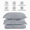 thumbnail image 6 of IR Imperial Rooms 3 Piece Quilt Set Chevron Bedding Microfiber Soft Bedspread with 2 Pillow Shams Silver Queen, 6 of 12