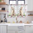 thumbnail image 2 of Easter Bunny Kitchen Curtains Window Panels, Spring Daisy Flower Colorful Eggs White Wooden Insulated Window Treatment Curtain, Grommet Curtains for Bedroom/Living Room/Bathroom, 2 Piece 52"Wx45"L, 2 of 8