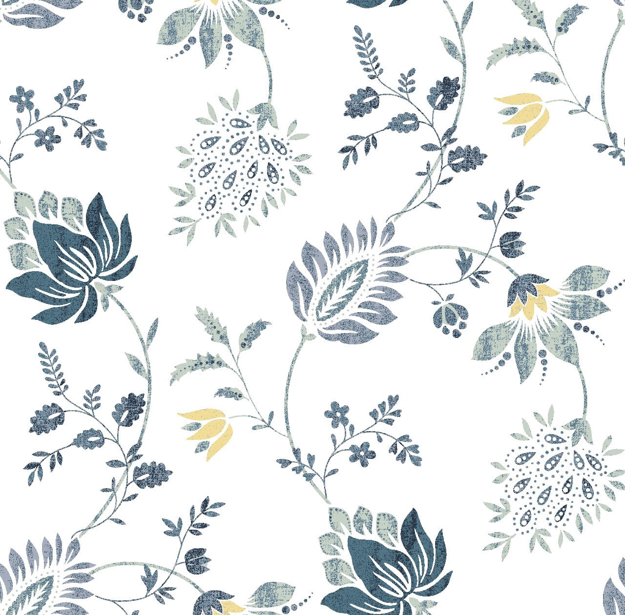 Mainstays Sheer Printed Grommeted Curtain, Set of 2, Teal Floral, 38” W x 63” L
