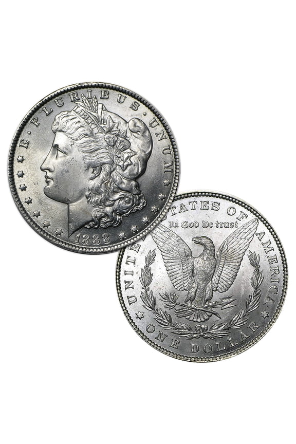 USA 1888 P Morgan 90% Silver Dollar Coin - $1 Brilliant Uncirculated Condition
