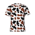 thumbnail image 4 of Qekee Brown Black Cow Classic Fit T-Shirt Men's Shirt Men's Tight Short Sleeves for Exercise, Running, Mountaineering - Brown Black Cow, 4 of 9
