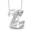 thumbnail image 4 of Yours Truly Diamond Accent Sterling Silver Initial Necklace, 4 of 5