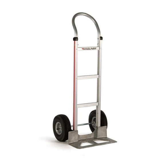 Magliner HMK111AA4 Aluminum Hand Truck, Horizontal Loop Handle, 14" x 7-1/2" Aluminum Diecast Nose Plate, 500 lb Capacity, Silver CA3