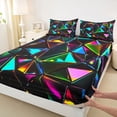 thumbnail image 4 of Erosebridal Teens Abstract Iridescent Triangle Full Size Sheets 4-Piece,Boys Girls Colorful Minimalist Geometric Bed Sheets, 4 of 5