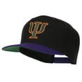 thumbnail image 2 of Greek Alphabet PSI Embroidered Classic Two Tone Cap - Black Purple OSFM, 2 of 5