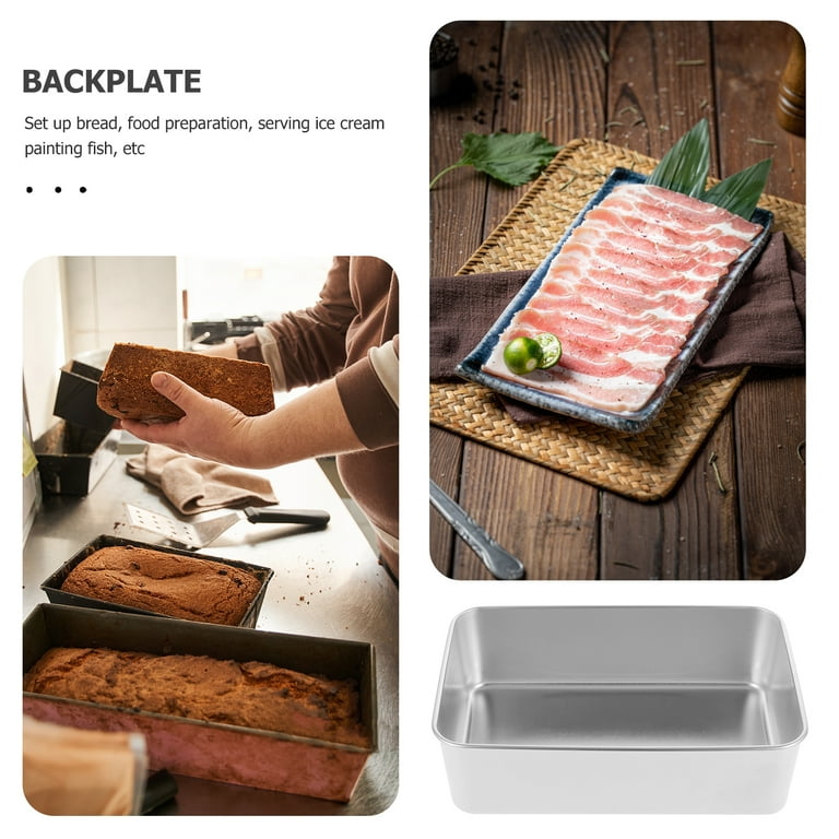 Stainless Steel Cooking Tray Food Dish Pallets Baking Pan Metal Counter Dessert Table Platter