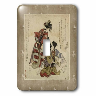 3dRose Vintage Japanese Ladies In Red and Neutral Colors - Single Toggle Switch (lsp_38195_1)