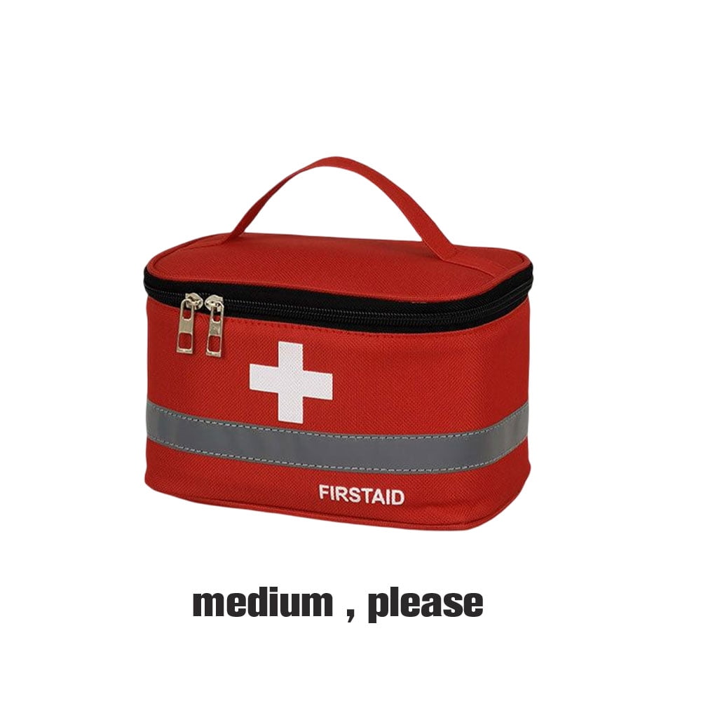 Linyer First Aid Kit Bag Lightweight Handle Medicine Bags Space Saving Oxford Cloth Medical Box