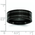 thumbnail image 6 of Chisel Titanium Brushed and Polished Black IP-plated 8.2mm Grooved Band - Ring Size 9.5, 6 of 8