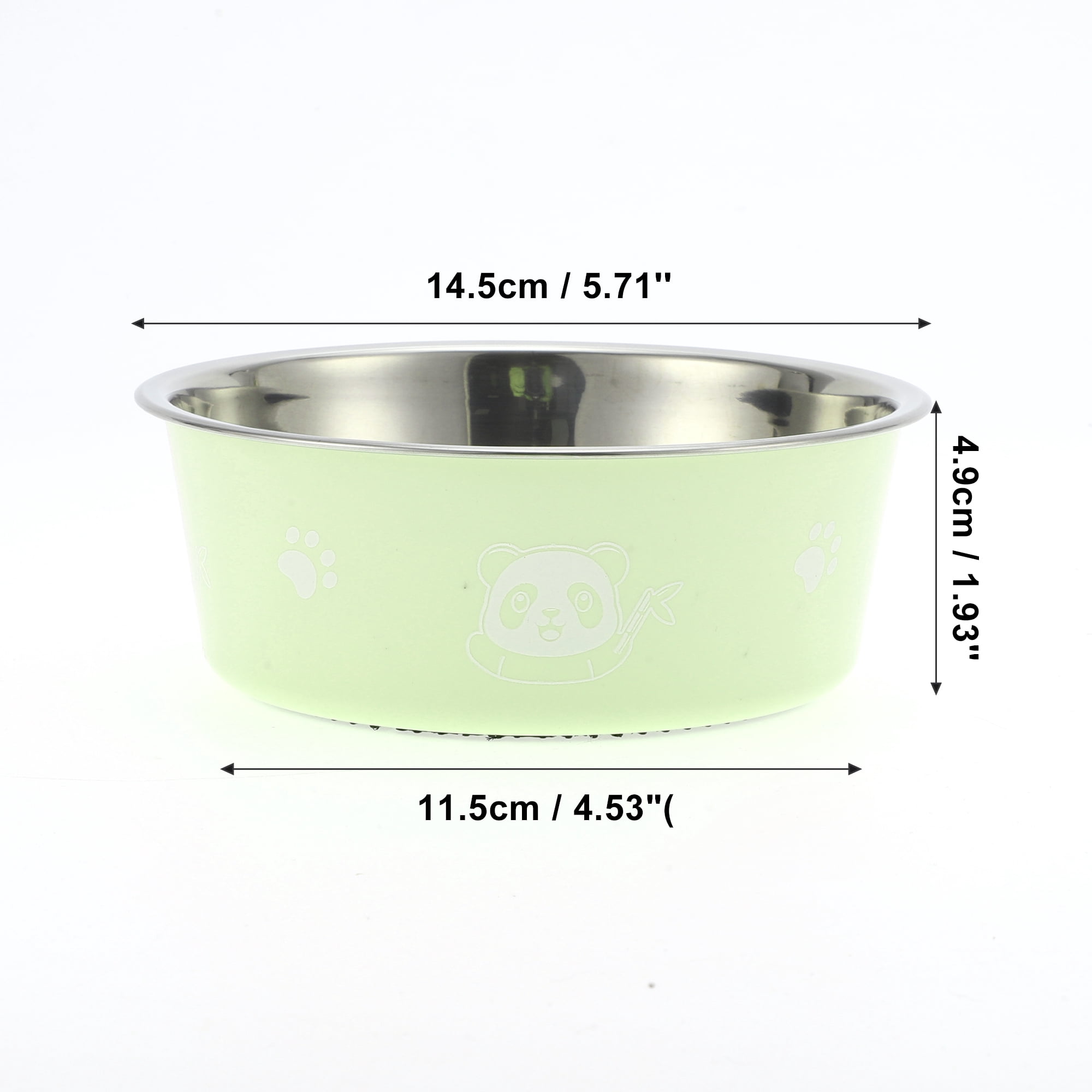 Unique Bargains Non-Skid Medium Dog Bowl Panda Pattern 1 Pc Green