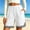 White, variant on CHUMUD Womens Basketball-Style Athletic Shorts, Drawstring Waist Striped Hem Casual Shorts with Pockets