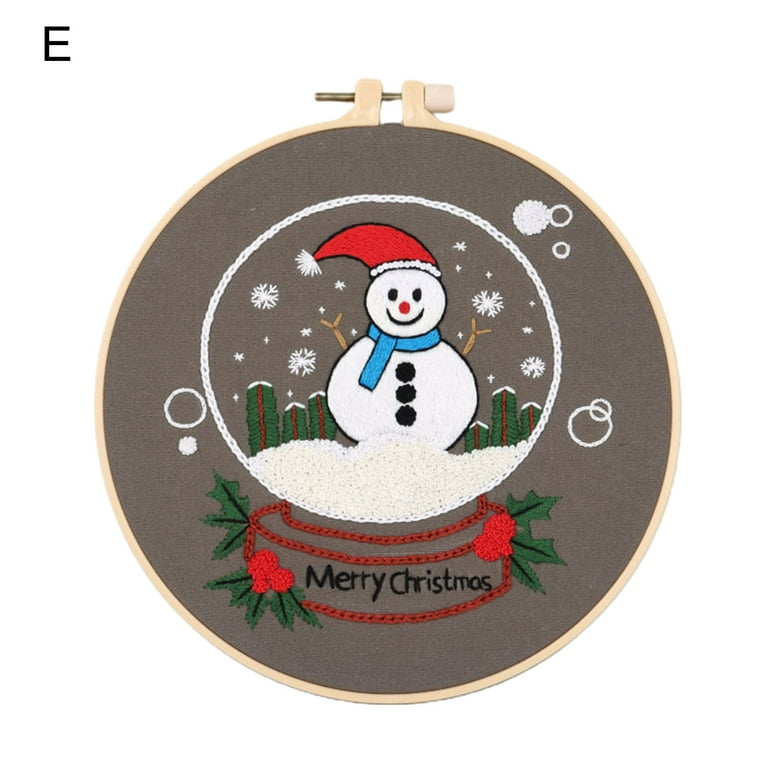Christmas Embroidery Kit for Beginners with Embroidery Frame