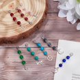 thumbnail image 4 of 1Set Glass Round Bead Pendant Decorations with Zinc Alloy Lobster Claw Clasps and Dragonfly/Moon/Mushroom/Peace Sign Charms Mixed Color 65~67mm 16pcs/set, 4 of 7