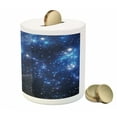 thumbnail image 3 of Constellation Piggy Bank, Outer Space Star Nebula Astral Cluster Astronomy Theme Galaxy Mystery, Ceramic Coin Bank Money Box for Cash Saving, 3.6" X 3.2", Blue Black White, by Ambesonne, 3 of 4