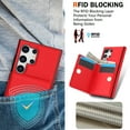 thumbnail image 6 of Allytechgroup Wallet Case Cover for Samsung Galaxy S25 Ultra, with Ring Holder Cards Slots Premium PU Leather TPU Back Cover Shockproof RFID Blocking Phone Case for Samsung Galaxy S25 Ultra, Red, 6 of 7