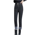 thumbnail image 1 of Babysbule Jeans en Denim pour Femmes Mode Loisirs Taille Haute Épais et Larges, 1 of 5