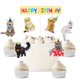 thumbnail image 1 of Set de decoración para tartas con forma de gato, feliz cumpleaños, 7 piezas, Let's Pawty Party, 1 of 5