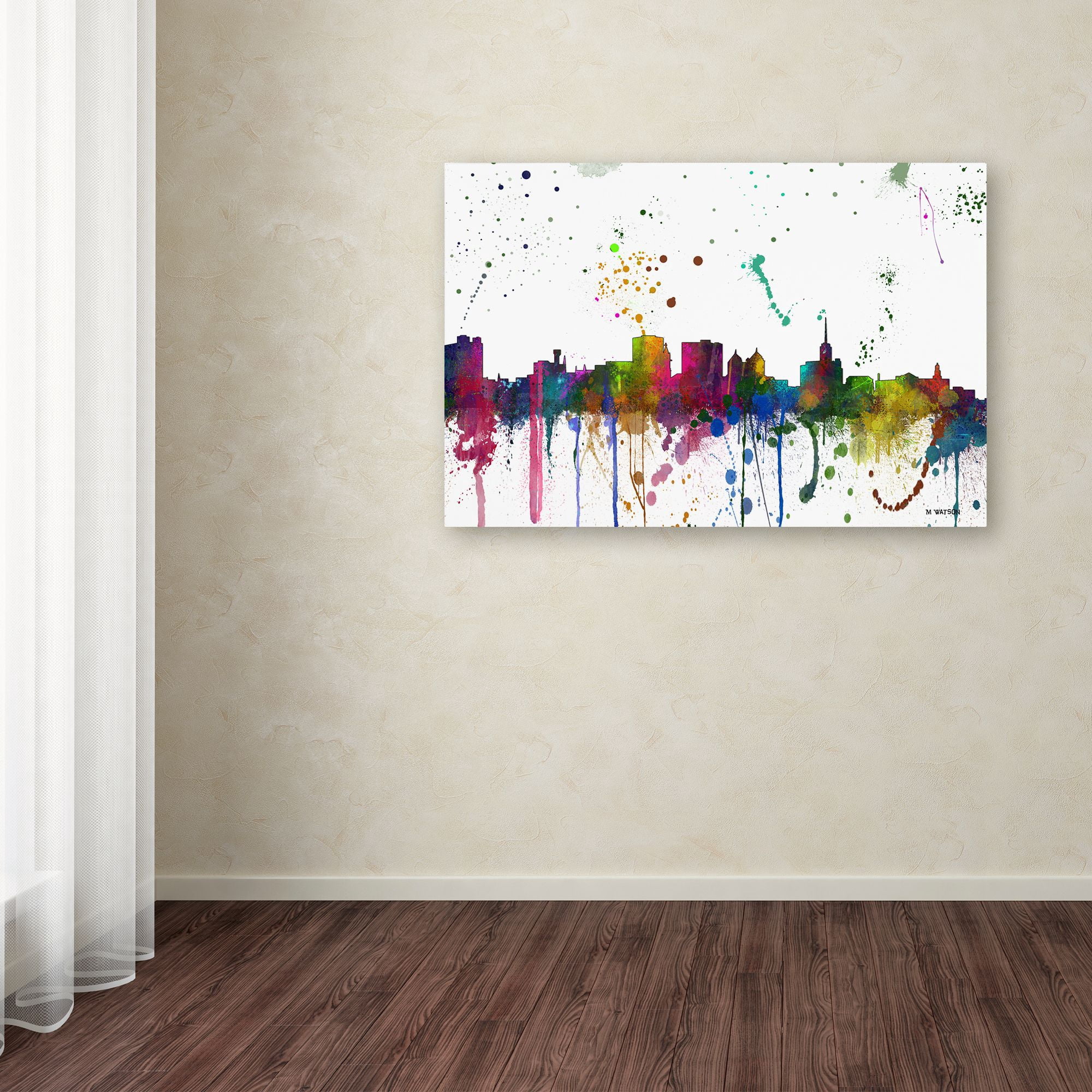 Trademark Fine Art "Buffalo New York Skyline Mclr-1" Canvas Art by Marlene Watson
