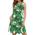 thumbnail image 1 of Staron Robe d'Été Femme Ample Col Rond Ligne A Sans Manches Robe de Printemps avec Poches Imprimé Floral Boho Robe de Vacances TTG, 1 of 7