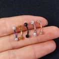 thumbnail image 3 of YISITIAN 16G Stainless Steel Body Piercing Jewelry, Rhinestone Curved Barbell Eyebrow Rings, Curved Eyebrow Rings Button Ring CJ919-6276, 3 of 5