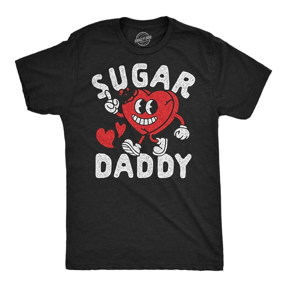 Mens Funny T Shirts Sugar Daddy Heart Valentines Day Novelty Tee for Men Graphic Tees