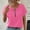 Pink, variant on Women Summer Tops Dressy Womens Tshirts Cotton V Neck Womens Blouses Button up Short Sleeve Blouse order history