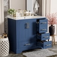 thumbnail image 5 of Harper & Bright Designs 36" Bathroom Vanity Sink Combo with Storage , Bathroom Storage Cabinet with Soft Close Doors and Drawers, Blue, 5 of 19