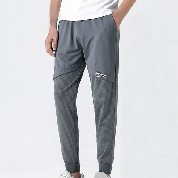 asjyhkr Plus Size Mens Capri Pants Elastic Waist Drawstring Hiking Work Pants with Zipper Pockets,XL-5XL