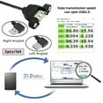 thumbnail image 4 of JSER 2pcs/lot Left & Right Angled Type USB 2.0 Type-A Male to USB Female Extension Cable Panel Type 90 Degree 25cm, 4 of 9