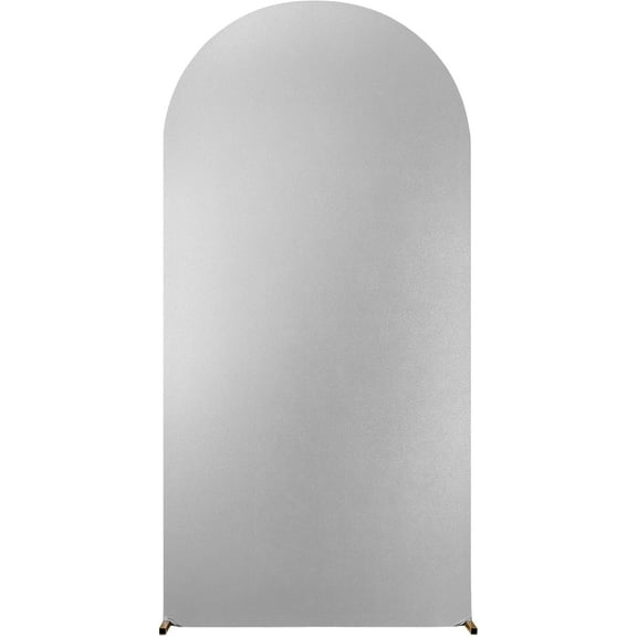 Acekid 6FT Wedding Arch Cover, Double-Sided Spandex Fitted Stand Cover for Balloon Arches, Parties (Silver)