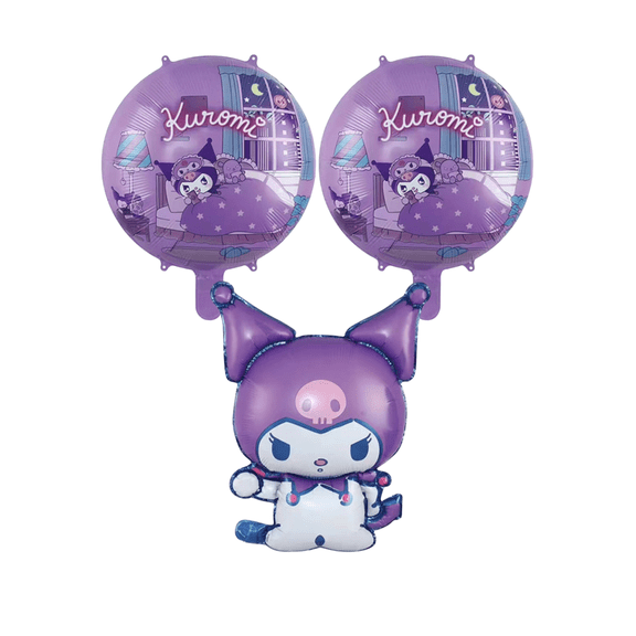 Kuromi Birthday Party Balloon Set Purple Foil Figure Kids Celebration Decor
